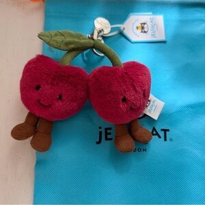 Jellycat Red Cherry Plush Keyring
